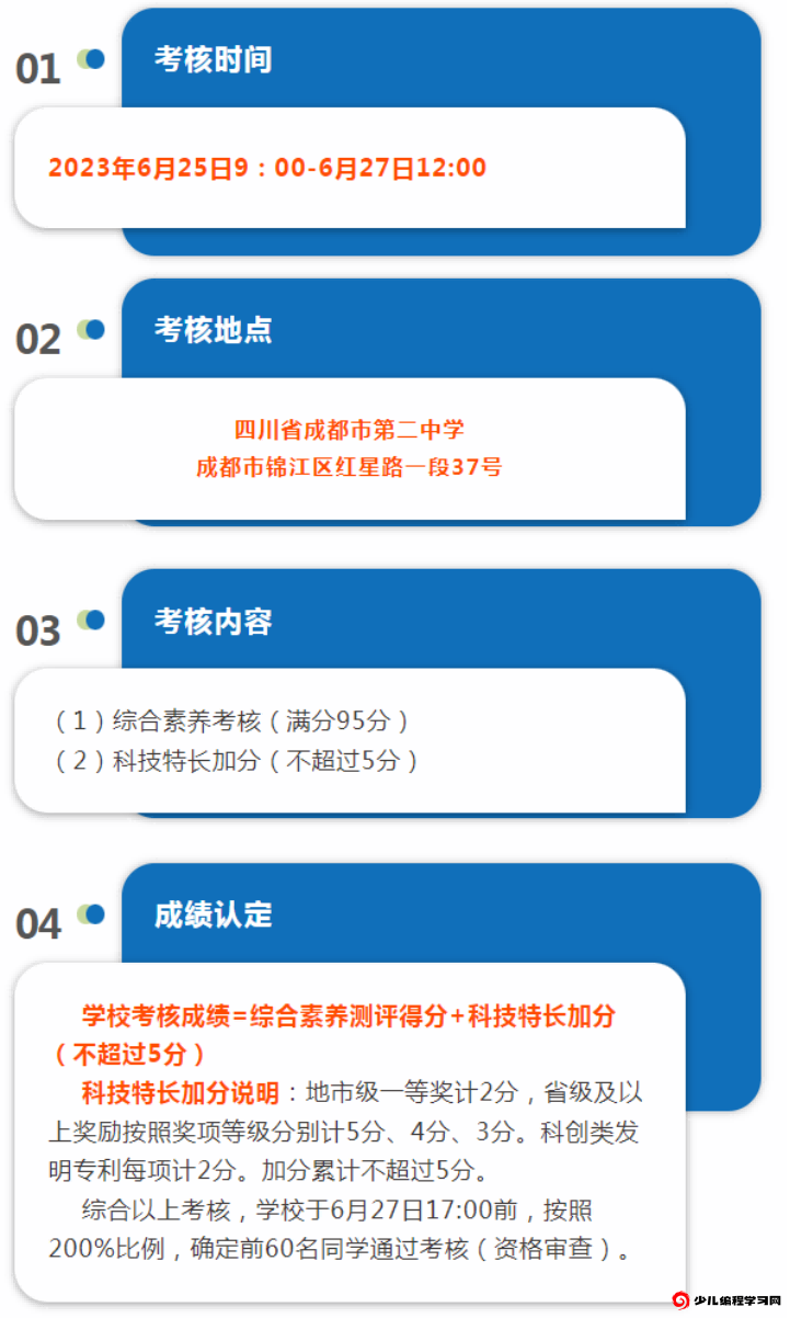 四川省成都市第二中学科创实验班招生资格审查