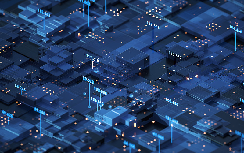 科技感大数据背景3D渲染图片下载