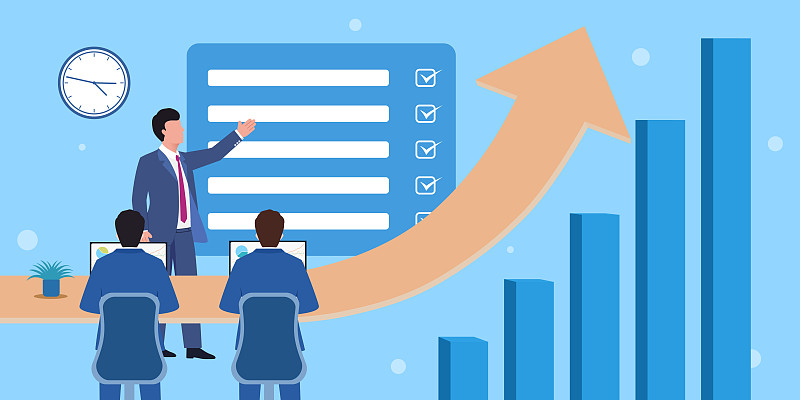 经理领导团队实现企业业务增涨图片下载